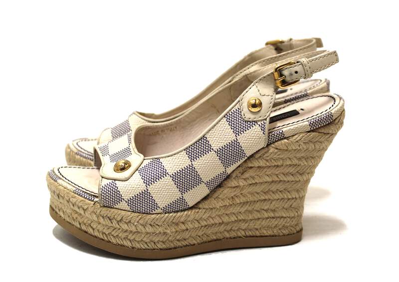 Louis Vuitton グレー スエード ハイヒール 36.5 LOUIS VUITTON open toe heel pumps 36.5-6 LV sandals mules