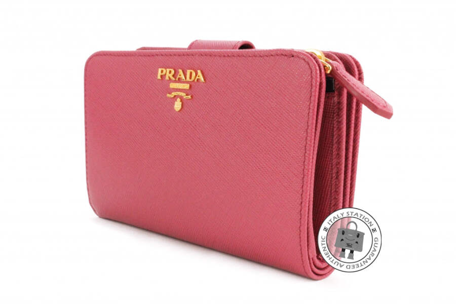 NEW Prada 1M1225 Uzf Saffiano Metal Portafoglio Lampo