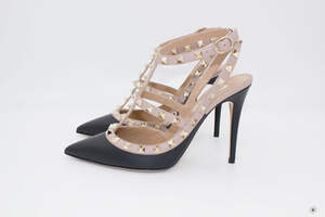 NEW Valentino MW2S0393VOD Rockstud Ankle Strap 100MM / 4