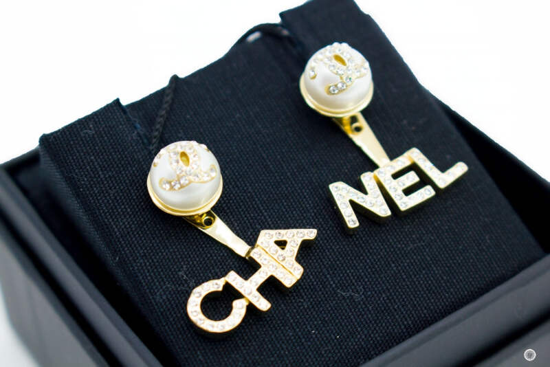 NEW Chanel AB6484 B06148 Metal, Imitation Pearls & Diamond Gold