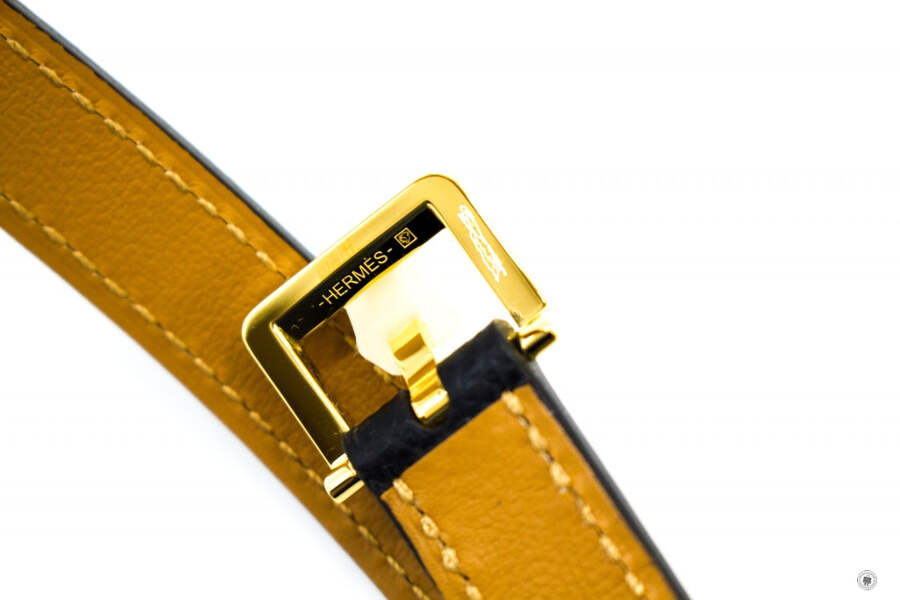 NEW Hermes H081087 Ceinture F Pop H 15 Veau Black / CC89