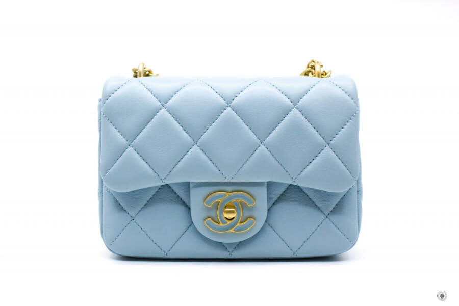【ヴィンテージ】Rank:S☆Chanel Dark Blue Classic Mini Flap Chanel Classic Rectangular Mini Flap Bag - Dark Blue