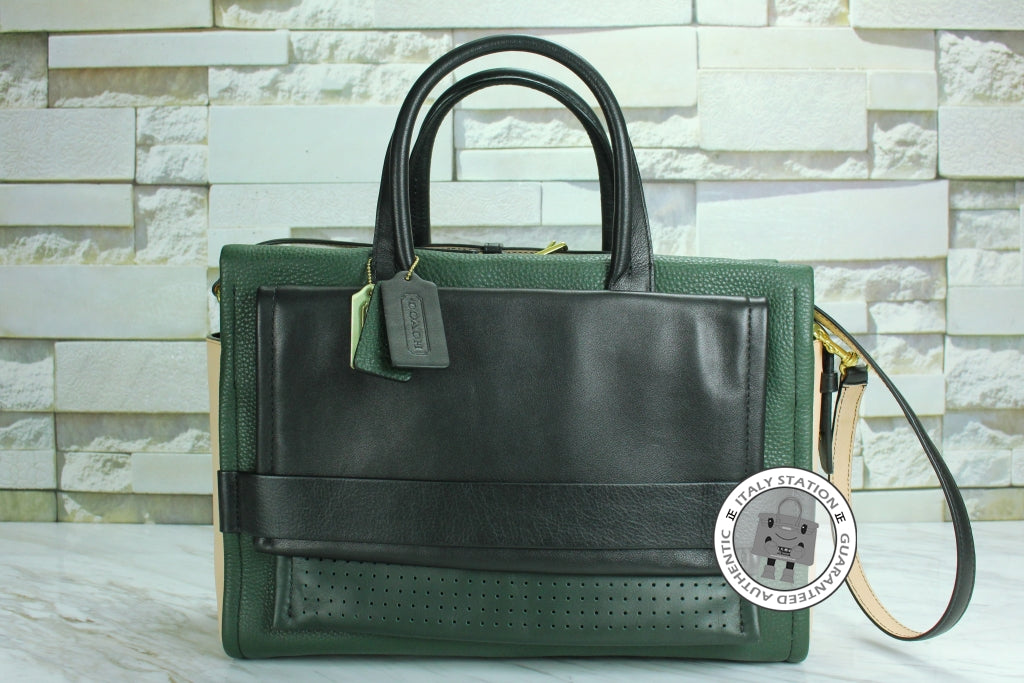 coach green leather bag