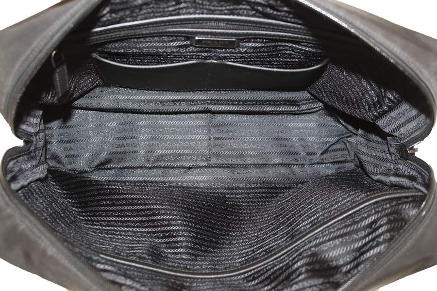 USED Prada Black Re-Nylon and Black Saffiano Leather