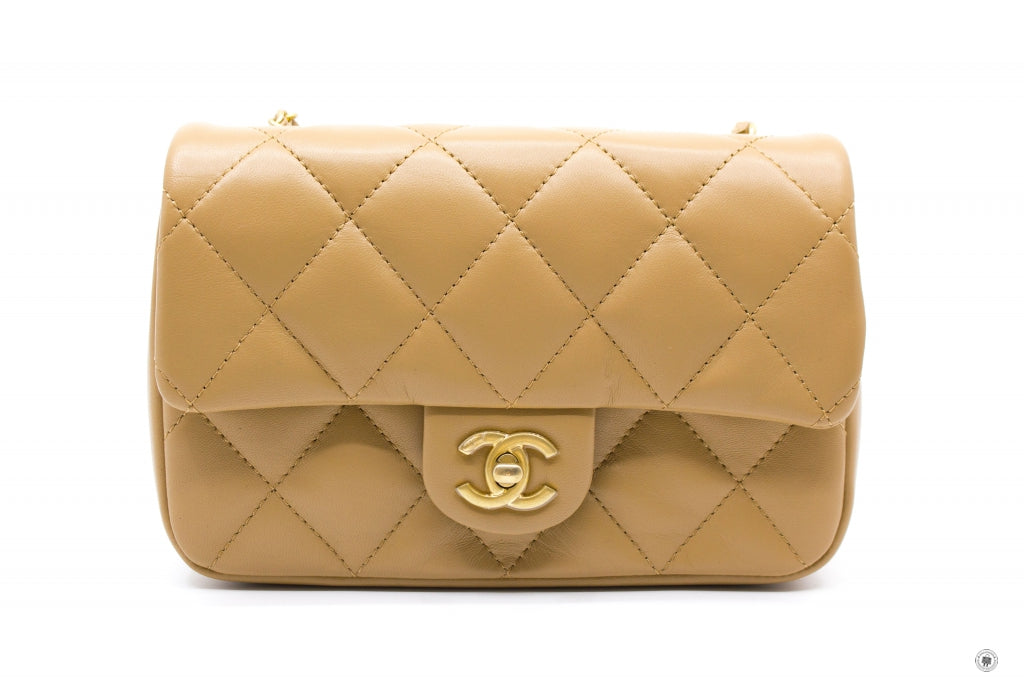 Chanel mini flap hot sale bag beige