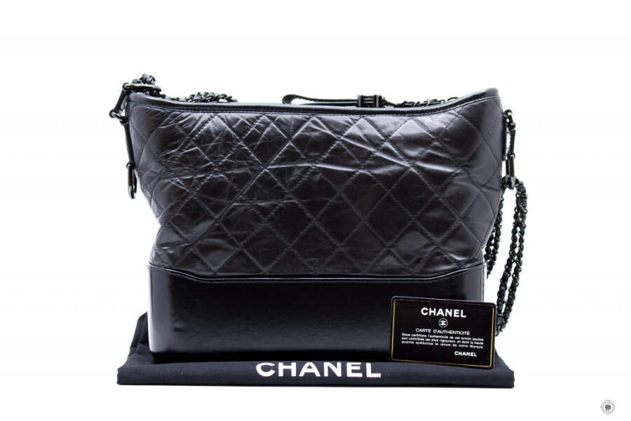 Used Chanel A93824 B01935 Gabrielle Hobo Medium SO Black
