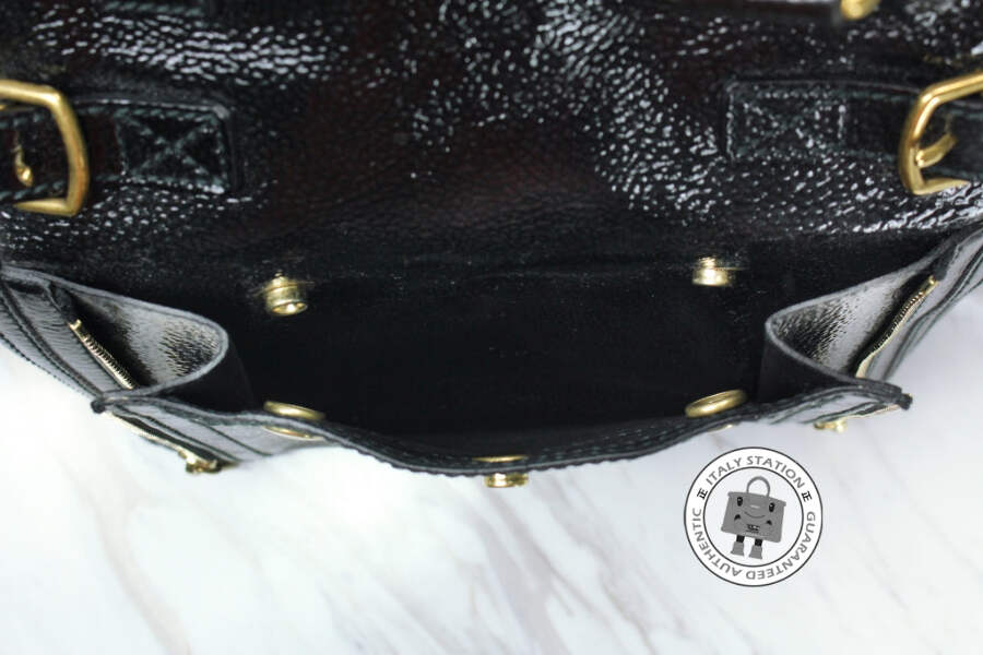 Used Saint Laurent 202649 Downtown Buffalo Black Patent