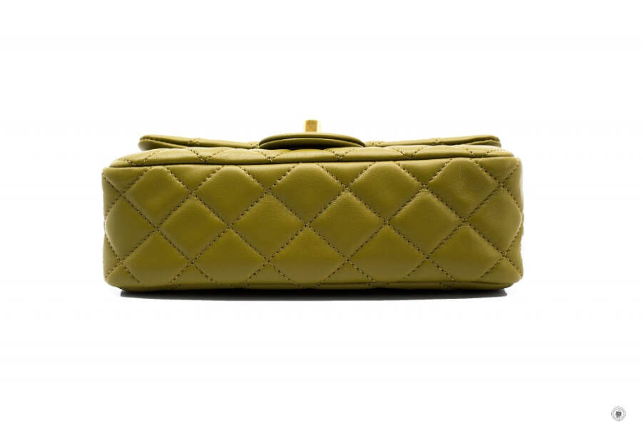 NEW Chanel AS1787 B02916 Mini Flap Bag Crush Avocado / NJ526