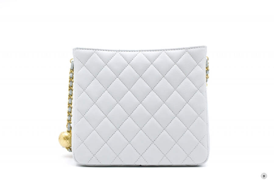 NEW Chanel 23C Pearl Crush Hobo Ice Blue Calfskin Shoulder Bags