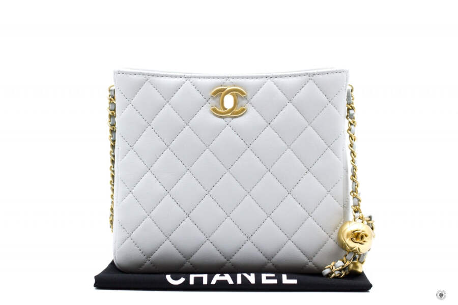 NEW Chanel 23C Pearl Crush Hobo AS3259 Ice Blue Calfskin Shoulder