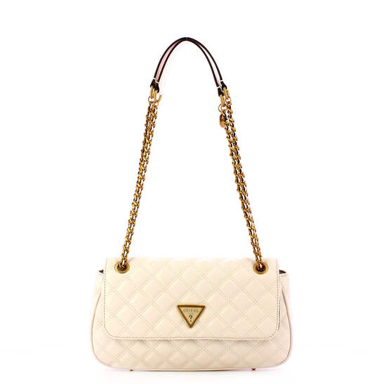 NEW Guess - Giully quilted Ivory Shoulder Bag - HWQA8748210