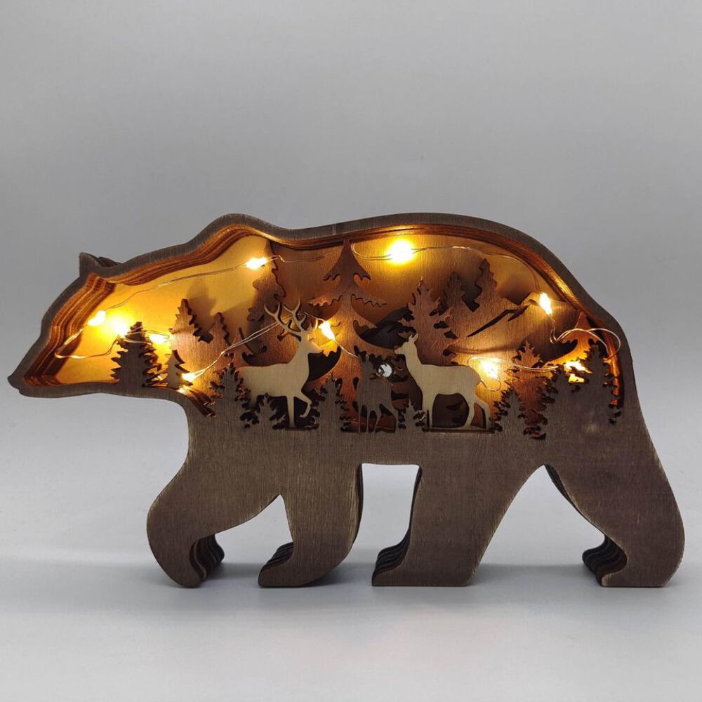 Illuminated Wood Animal Decorations - Picture 3 of 3