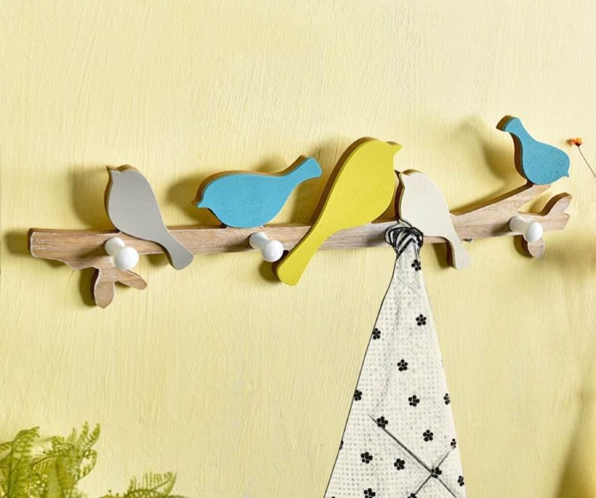 Colgadores de pared decorativos de madera Little Birdie - Imagen 4 de 5