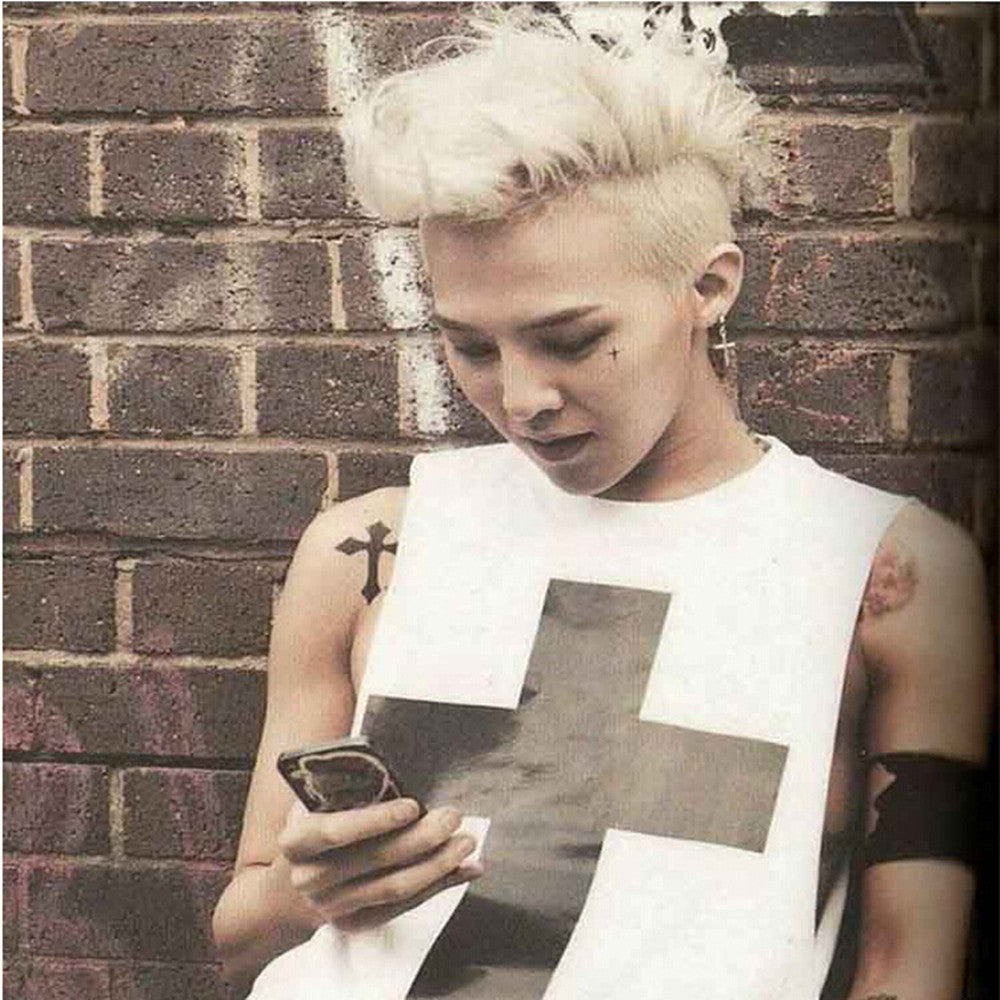 Bigbang G-Dragon Kpop BTS Bangtan Boys Hoop Cross Drop Dangle Ear