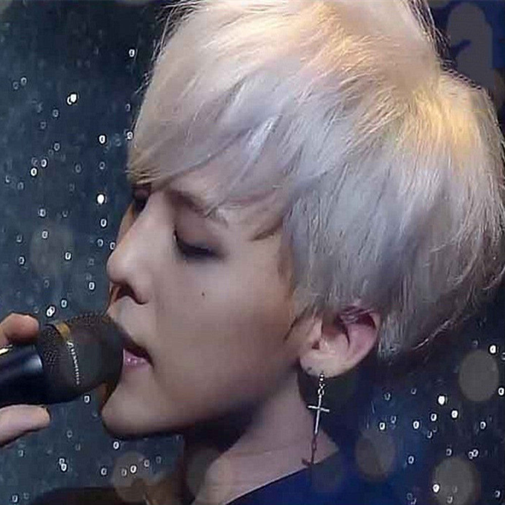 Bigbang G-Dragon Kpop BTS Bangtan Boys Hoop Cross Drop Dangle Ear
