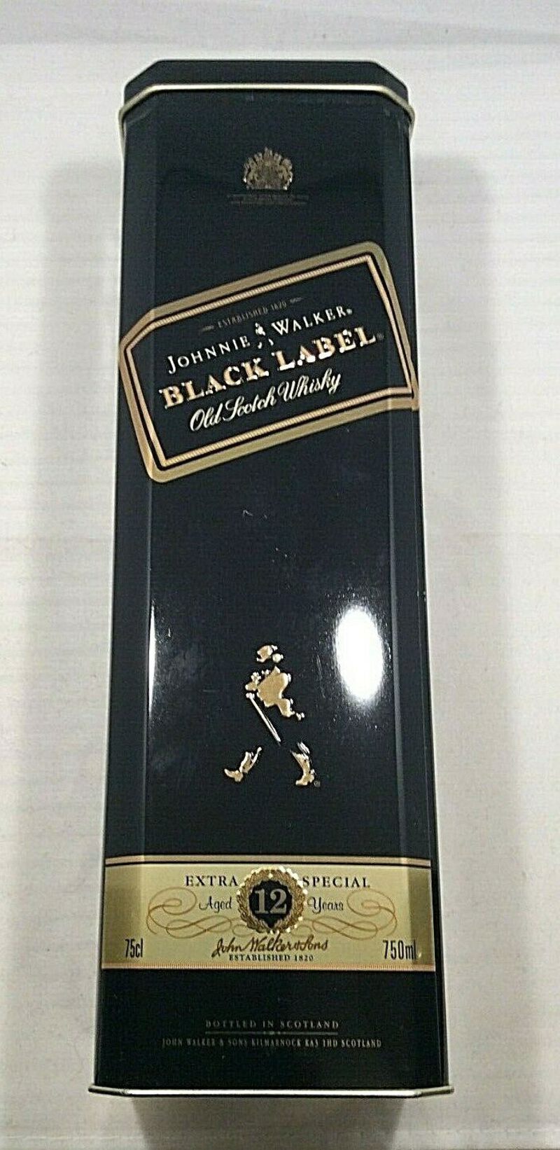 Johnnie Walker Black Label Old Scotch Whiskey Empty Tin 12 Years Black Gold B10 Ebay It will not inherently make you more flammable. ebay