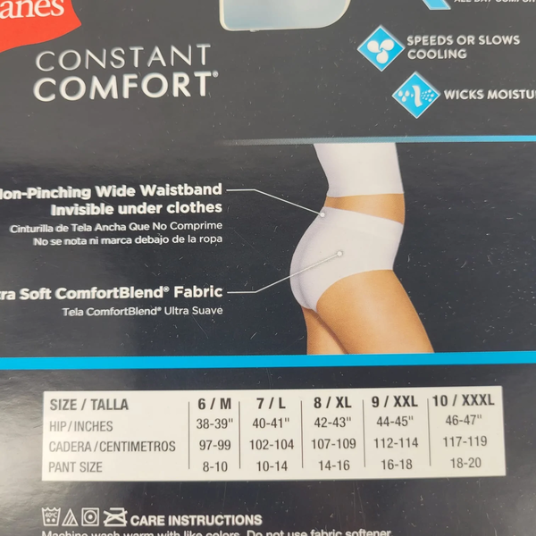 Hanes - Constant Comfort X-Temp Modern Briefs Women's Size 7/L (2 Pack) 
