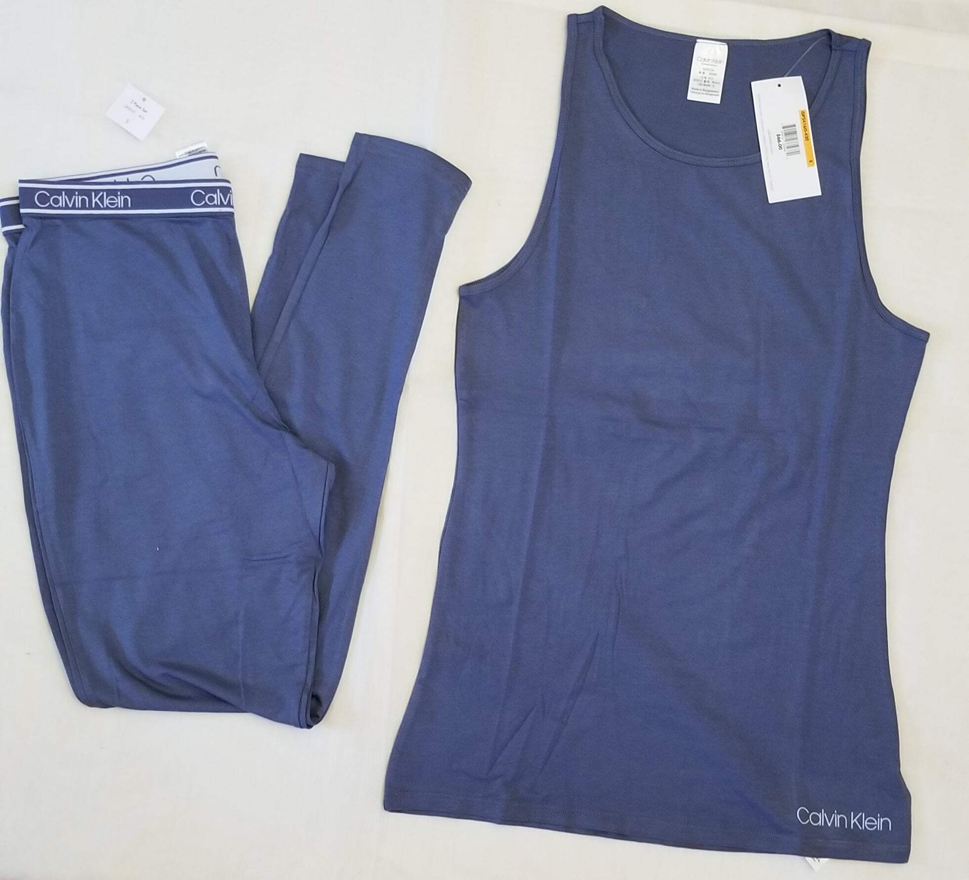 Juego de 2 piezas camiseta sin mangas y pantalones Calvin Klein mezclilla quemada S-XL - Imagen 4 de 4