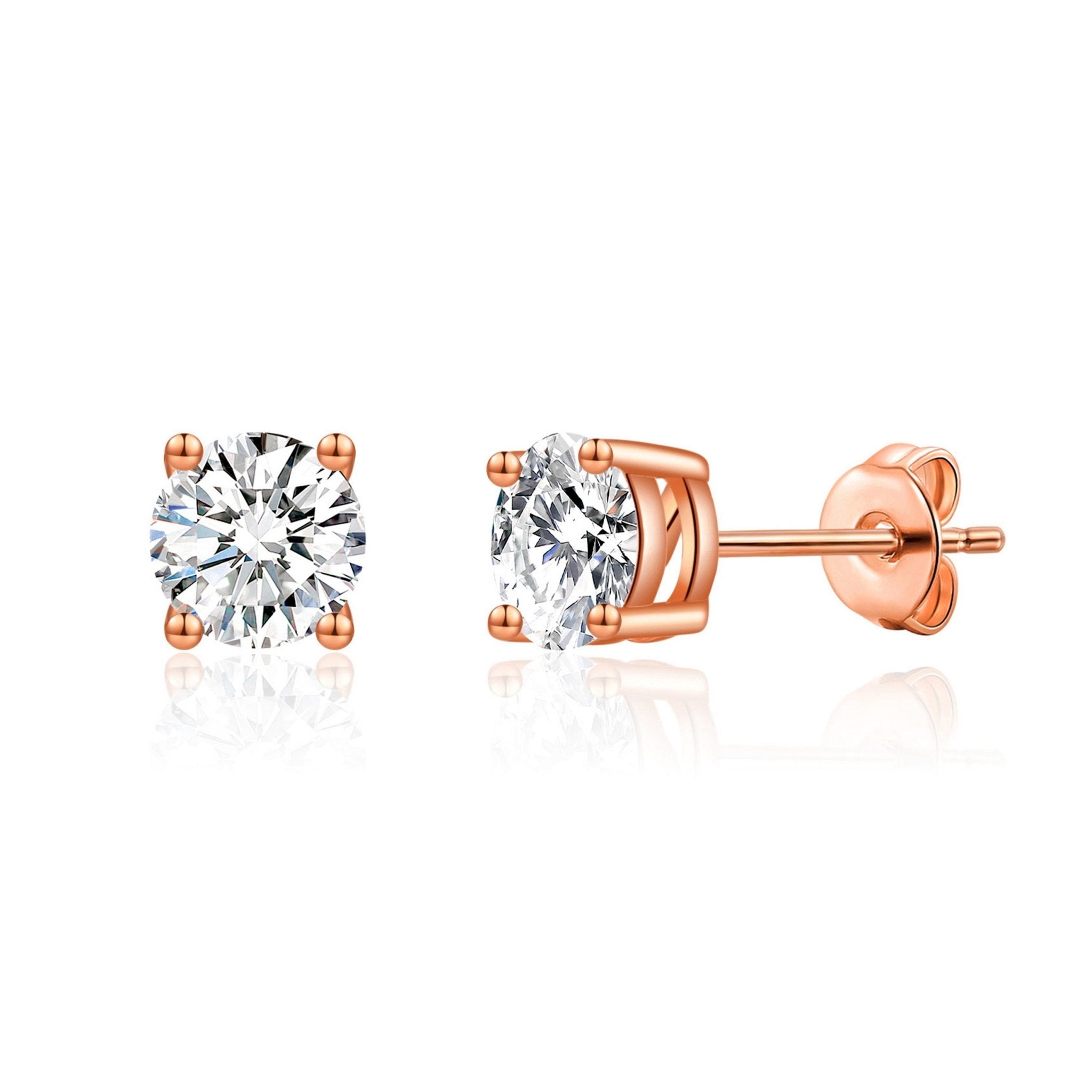 rose gold crystal stud earrings