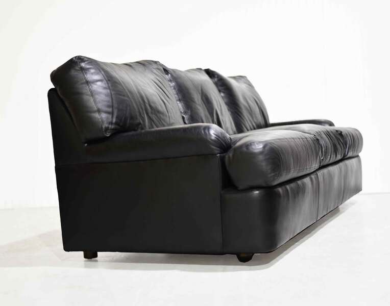 Vintage Black Leather 3 Seater Sofa by Hancock and Moore | eBay