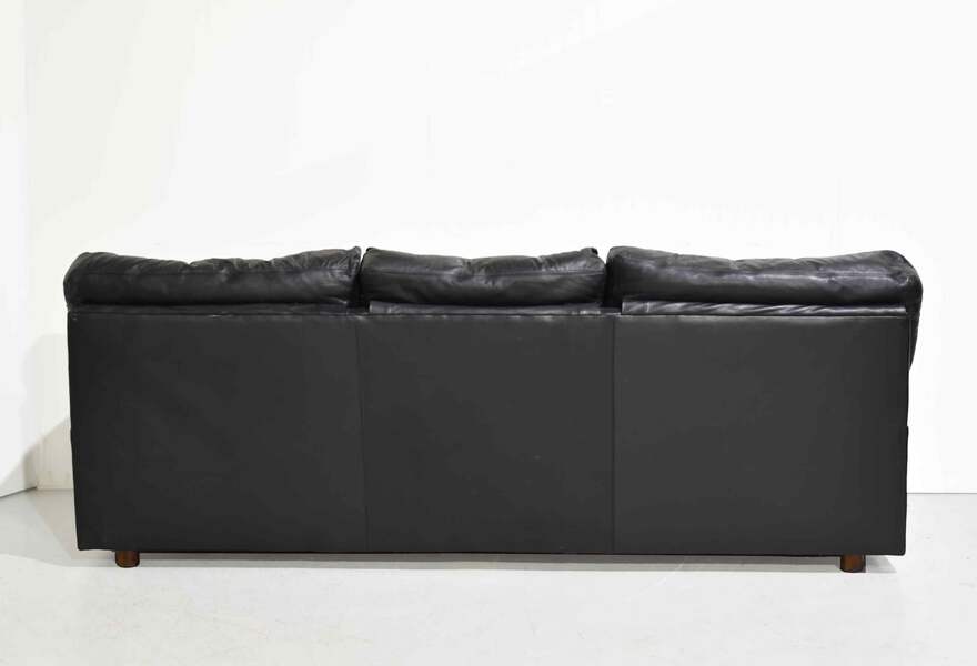 Vintage Black Leather 3 Seater Sofa by Hancock and Moore | eBay