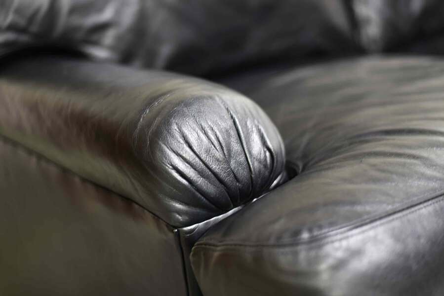 Vintage Black Leather 3 Seater Sofa by Hancock and Moore | eBay