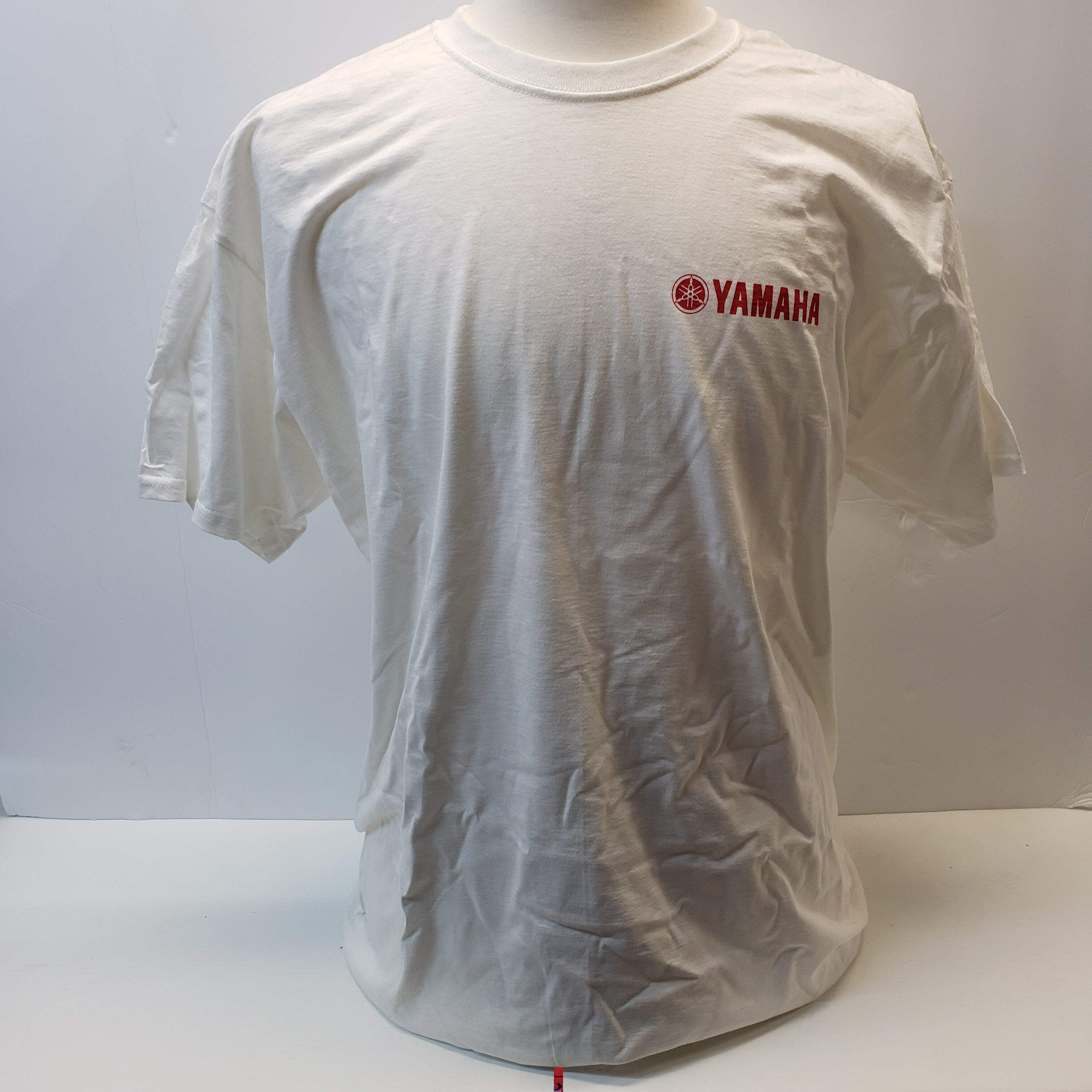 New Yamaha T-Shirt Short Sleeve White with Red Logo - Picture 6 of 7