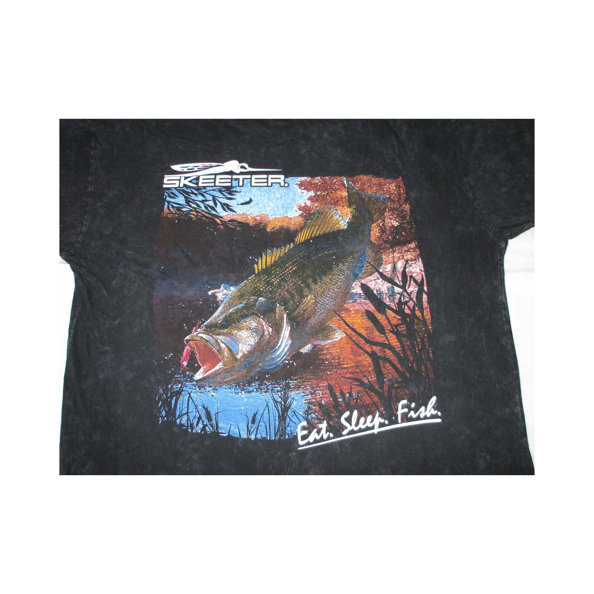 New Authentic Skeeter Short Sleeve T-Shirt Black Mineral Washed