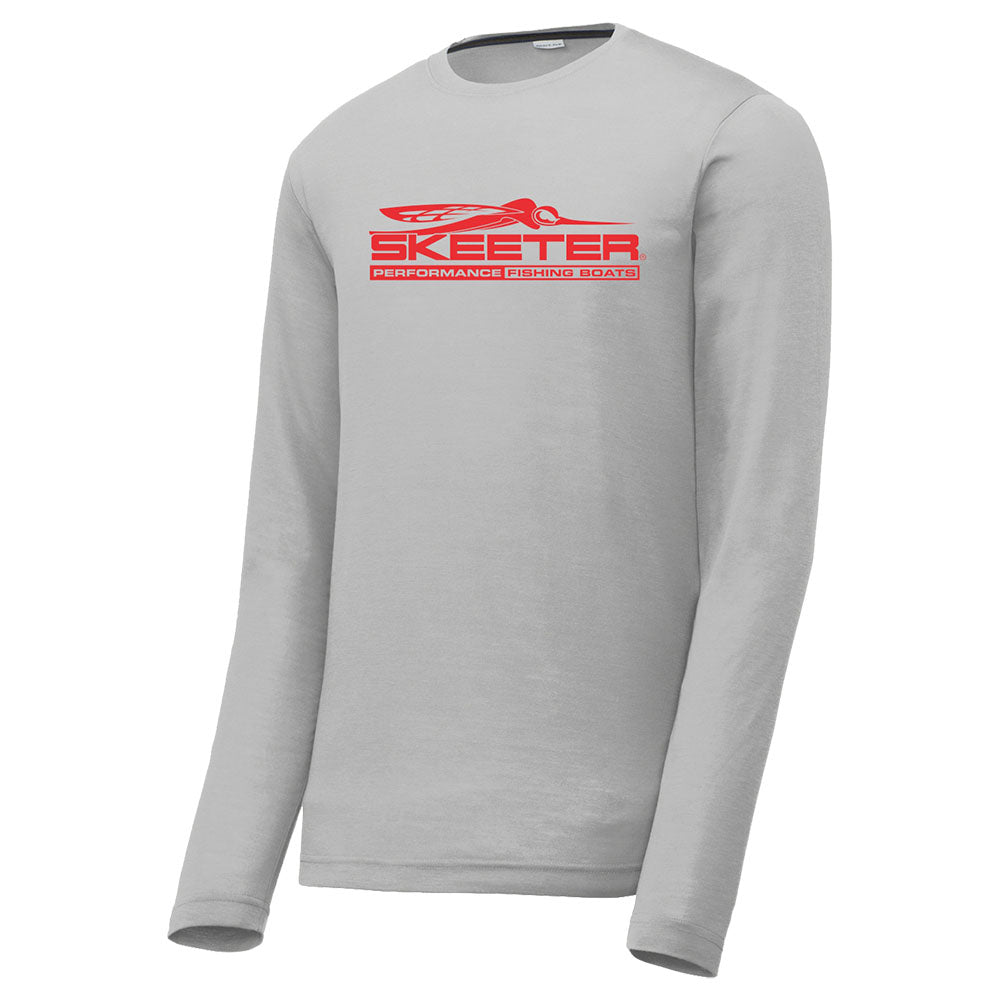 New Authentic Skeeter Performance Long Sleeve Tee- Gray