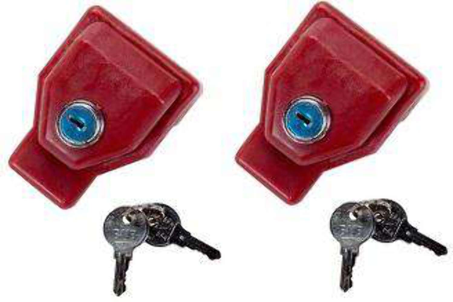 QTY 2 - RED RANDOM KEYED GLADHAND LOCK | RatchetStrap.com - Picture 1 of 9