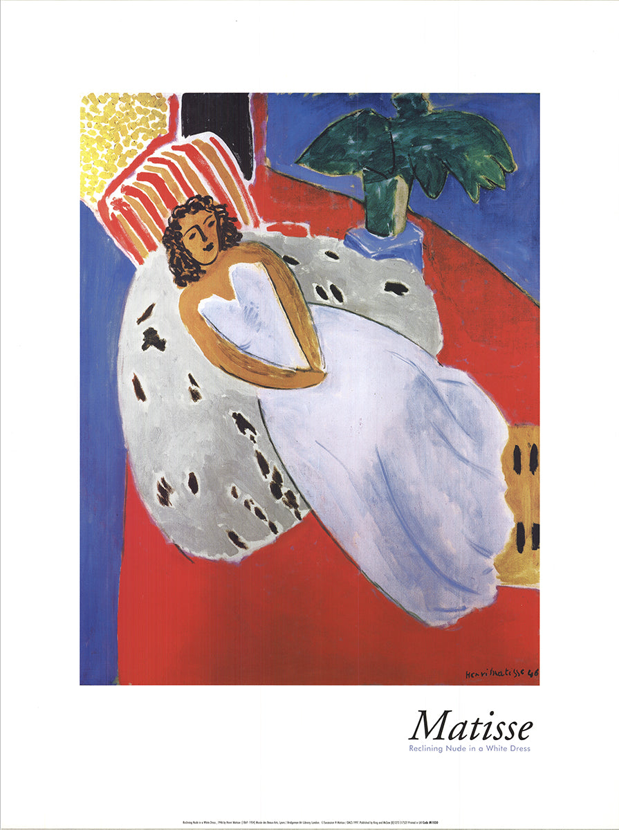 HENRI MATISSE Reclining Nude in a White Dress 31.5