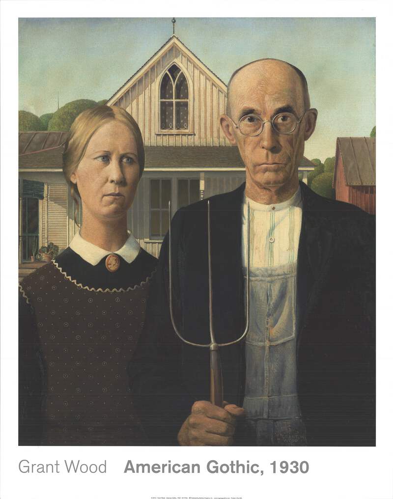 GRANT WOOD American Gothic 28