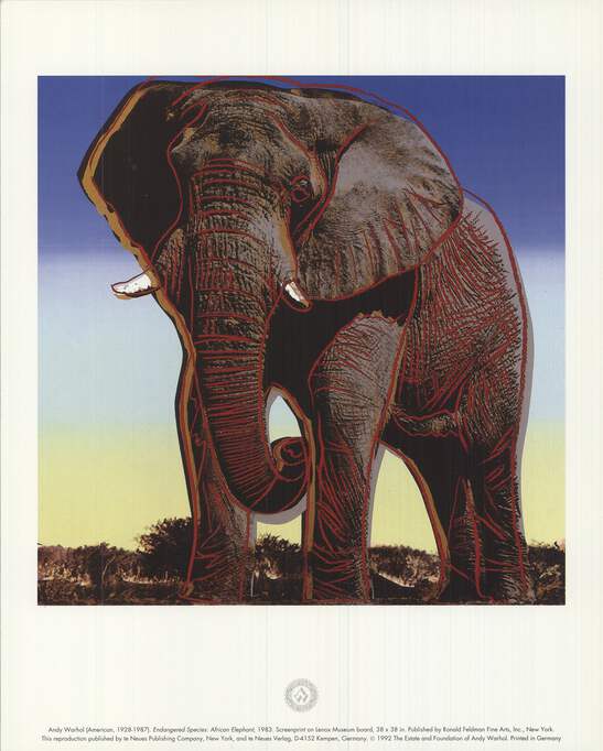 ANDY WARHOL Endangered Species: African Elephant 11.75