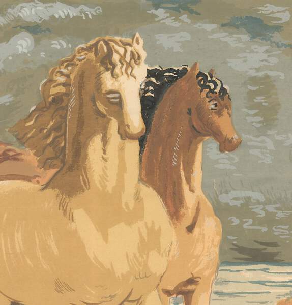 GIORGIO DE CHIRICO Horses on the Shore (sm) 23.5