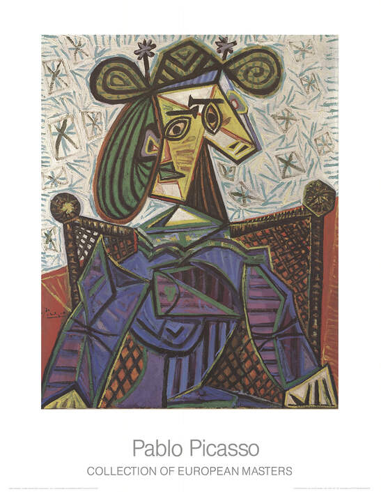 PABLO PICASSO Femme Assise Dans Un Fauteuil 35.5