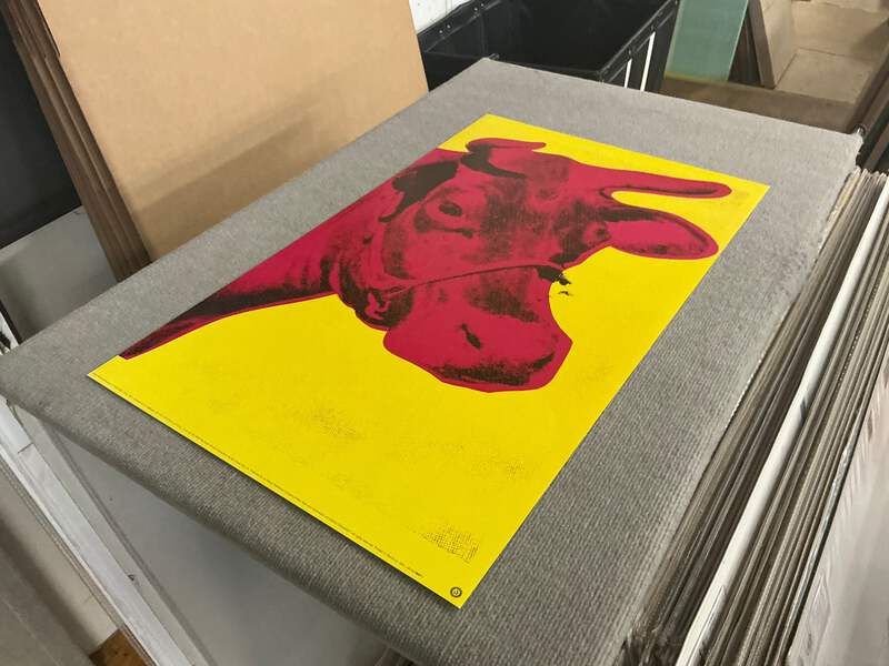 ANDY WARHOL Cow Pink on Yellow, 1966 (small) 33.5