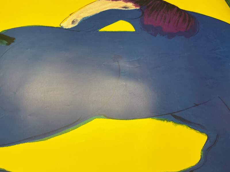 ◇希少 特大◇　walasse ting blue horse WALASSE TING Blue Horse 45.75