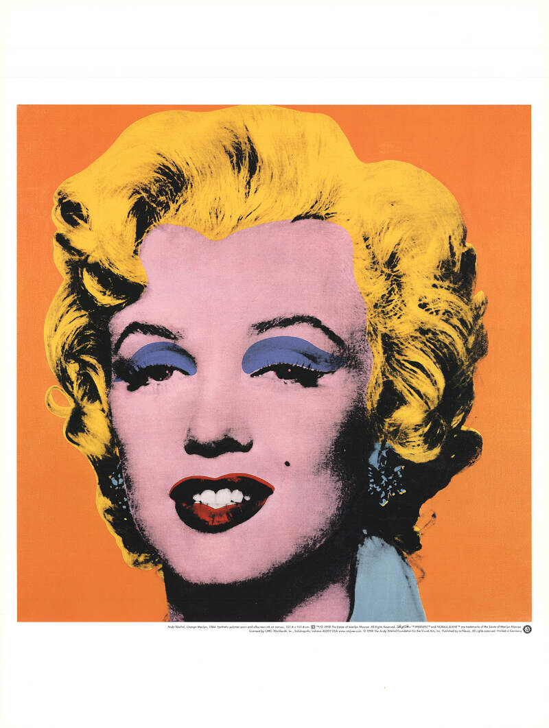 10 Marilyns on White/ウォーホル/ポスター ANDY WARHOL Marilyn, Orange Shot on White Background 31.5