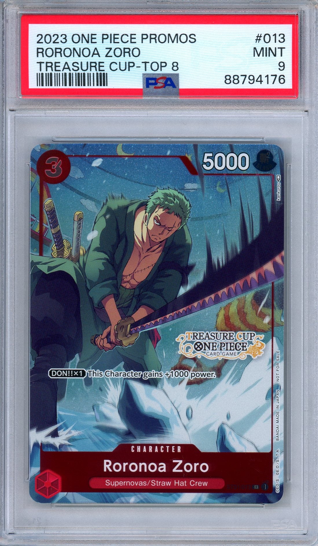 【PSA10】ワンピースカード　ゾロ　英語版　トレジャーカップTop8 PSA 10 Roronoa Zoro OP01-025 Treasure Cup Top 8 Promo ONE
