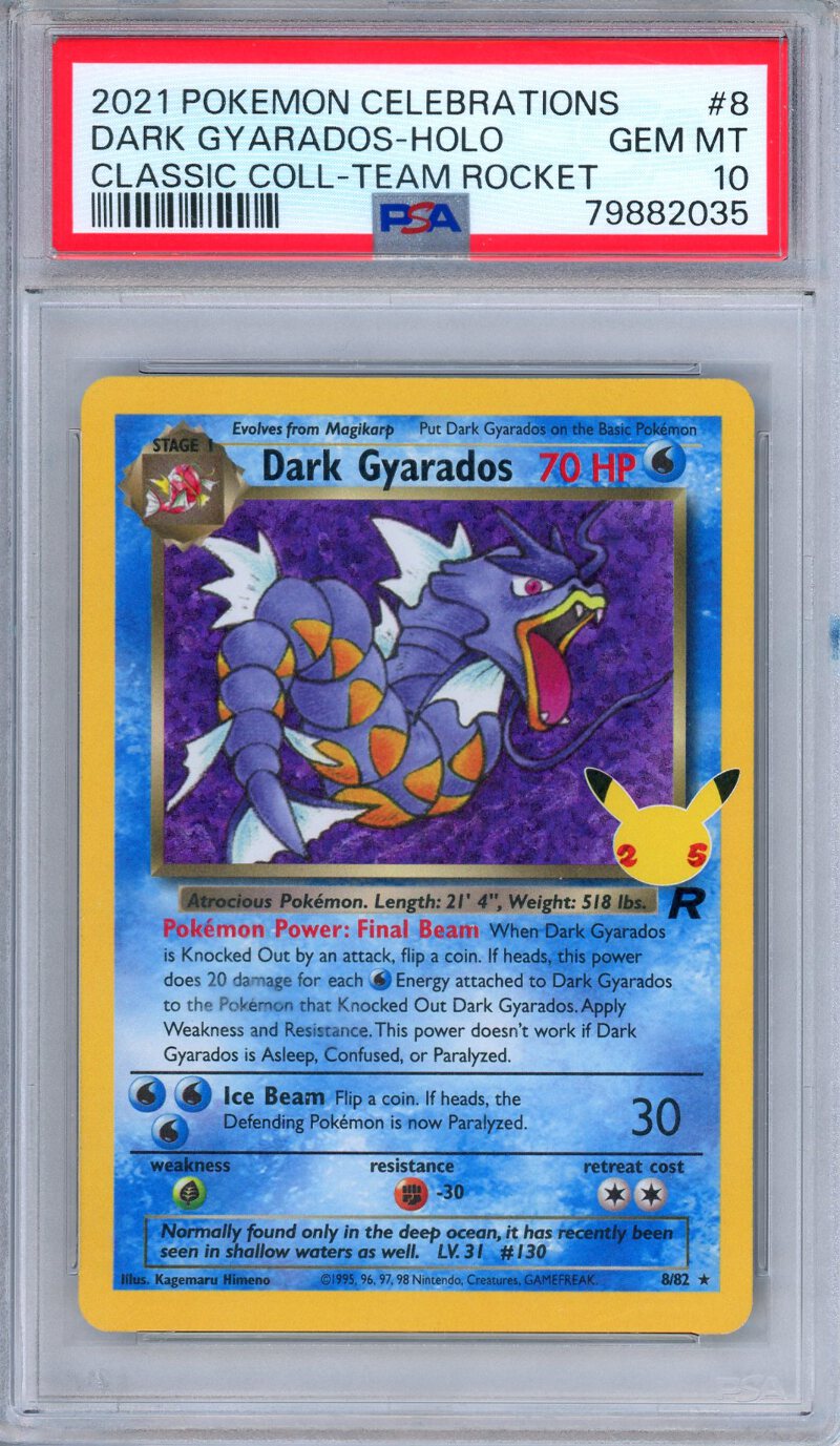 憧れの 8/82 Gyarados Dark 10 PSA 25th Celebrations Anniversary ポケモンカードゲーム