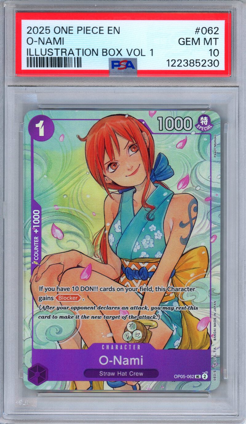 PSA 10 O-Nami OP05-062 Illustration Box Volume 1 One Piece | eBay