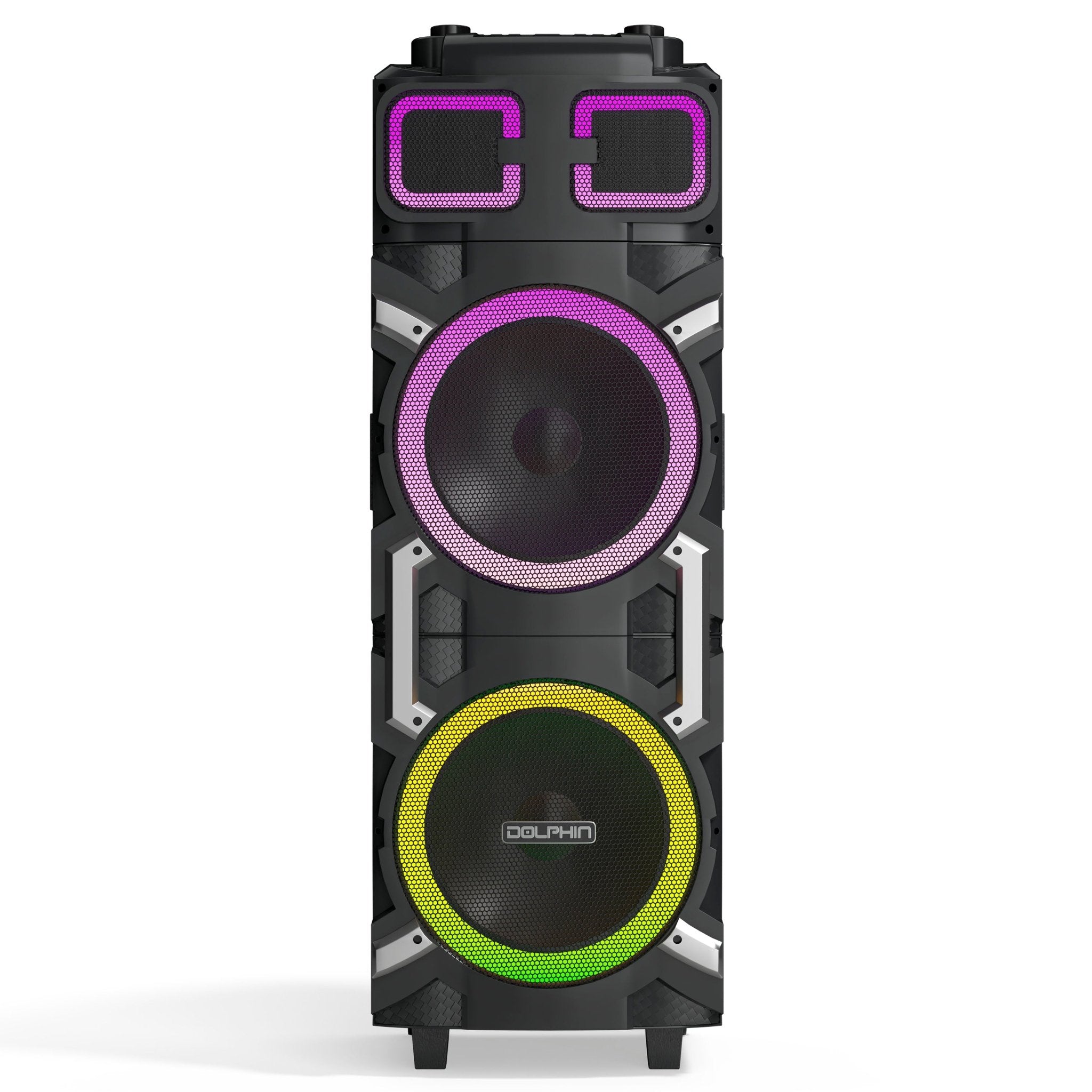 Dolphin 100W Dual 10” Portable Bluetooth Speaker w/ LED Party