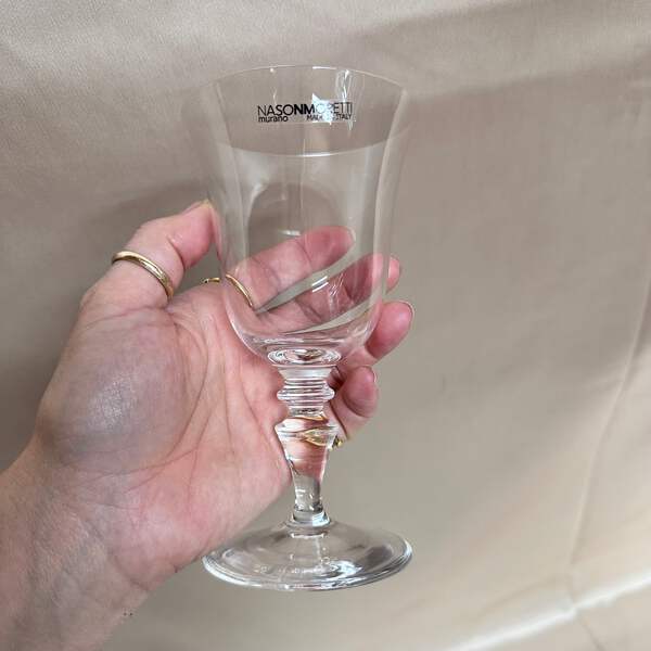 Nasonmoretti Moretti Murano Red and White Wine Clear Glass