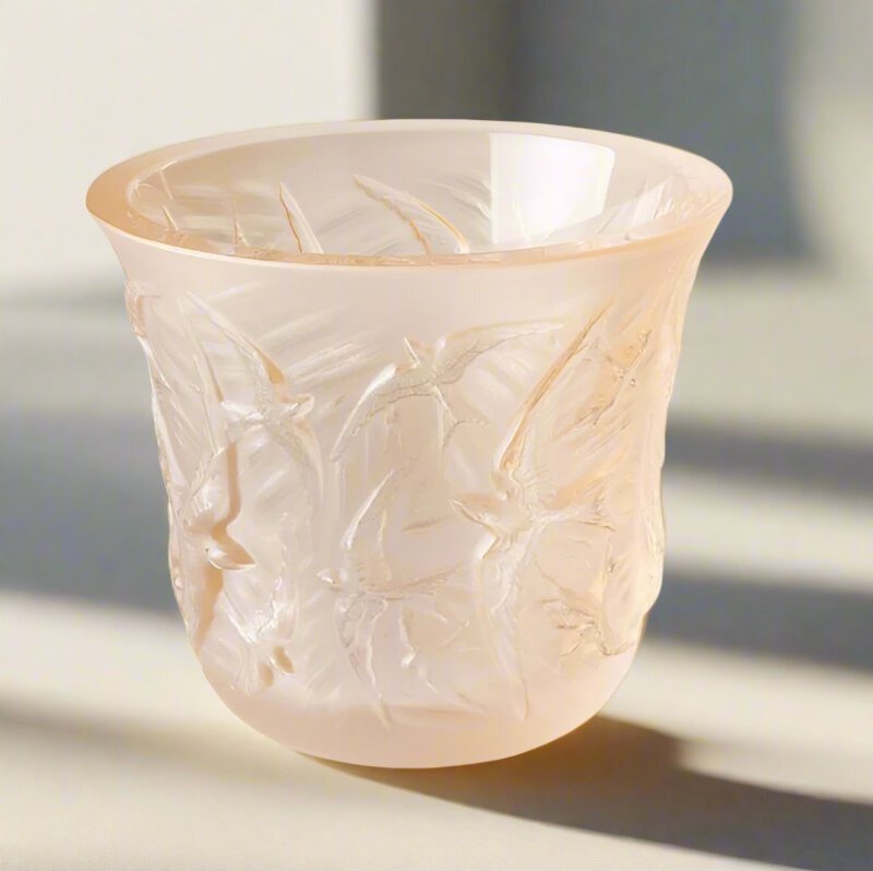 ラリック プレート Lalique Crystal Photophore Votive Gold Candleholder with
