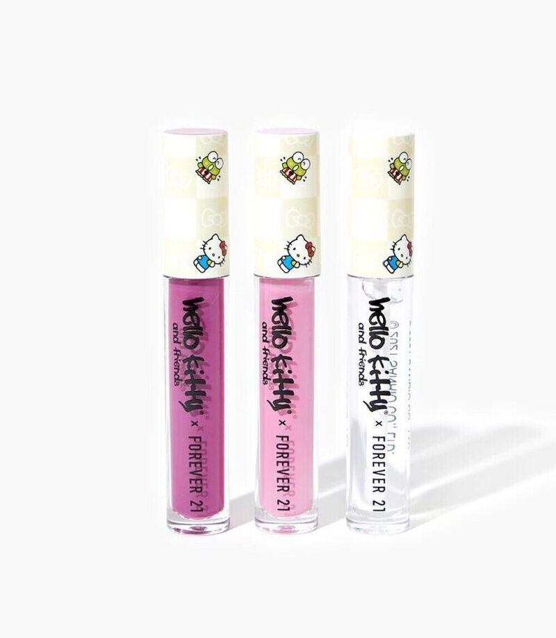 全国宅配無料 21 Forever x Kitty Hello Lip BOX IN NEW Colors) (3 Set Gloss リップグロス