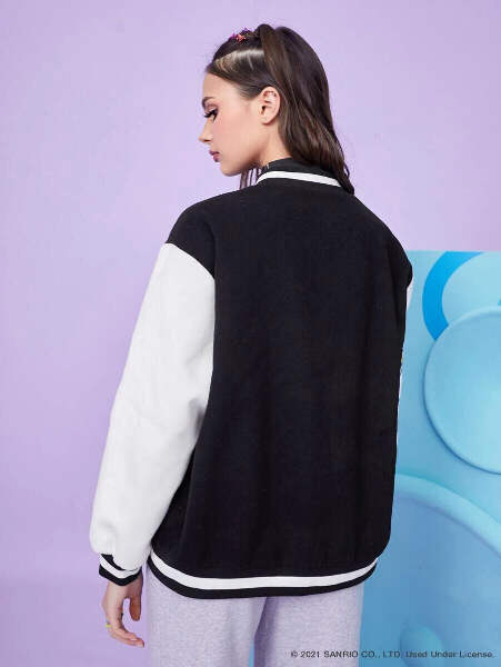 SHEIN X Hello Kitty Letter & Cartoon Print Drop Shoulder