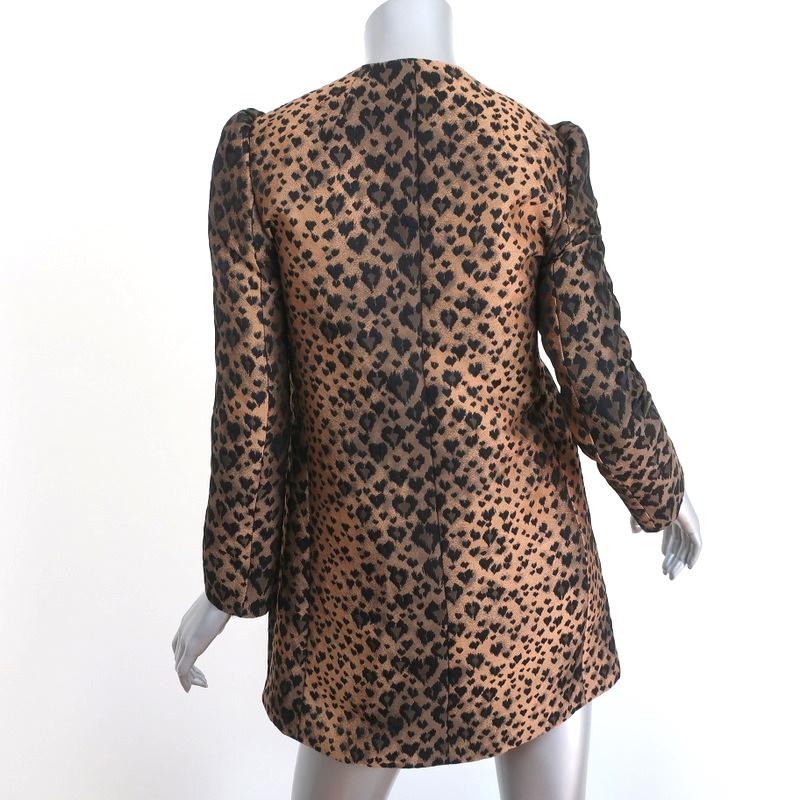 RED Valentino Coat Leopard Jacquard Size 38 Bow-Embellished