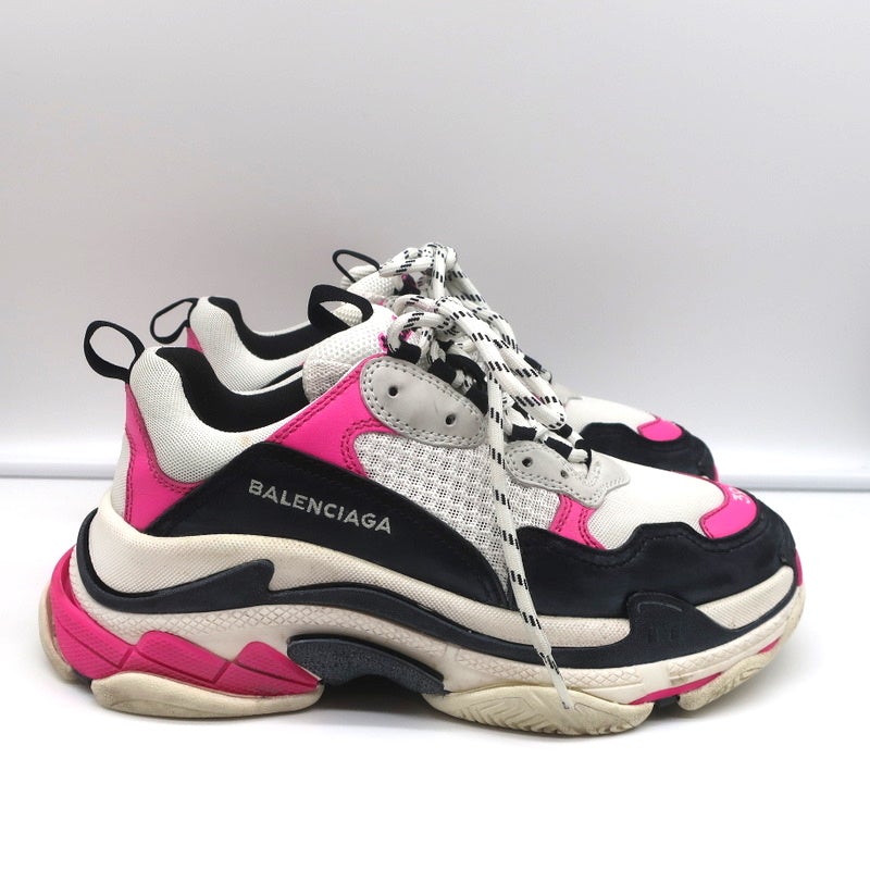 Balenciaga Triple S Sneakers White Mesh & Pink Leather Size