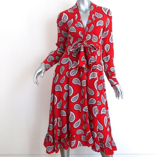strapless open back dress Momono Mini Dress in Abstract Paisley Red main image 1