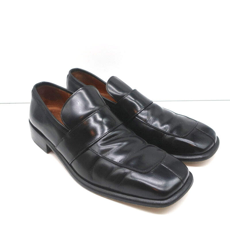 靴 GUCCI square toe leather loafers black Gucci Square Toe Loafers Black Leather Size 43.5 E | eBay